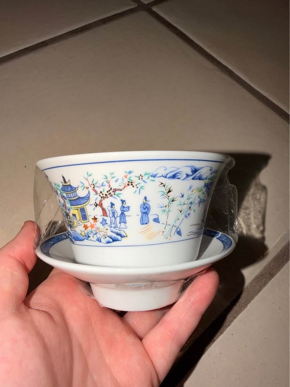Chinese Porcelain Tea Cup and Saucer Set